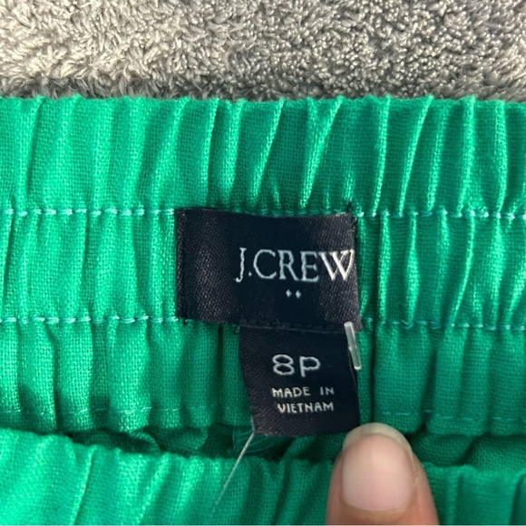 J Crew Factory Women’s Linen Blend Elastic Waist Pants Kelly Green Size 8P NWT - Picture 4 of 10